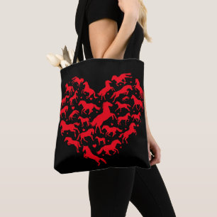 Pferdetier Lover Gewittertes Herzpferd Tasche