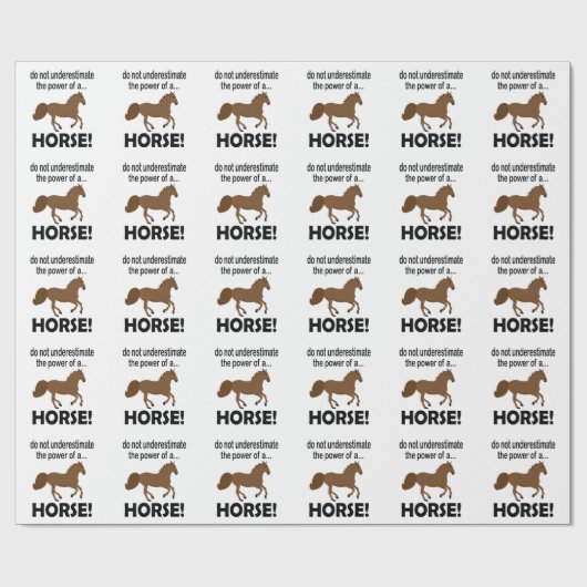 Pferdetier Niedlich Funny Horse Geschenkpapier (Flach)