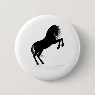 Pferdetier-Silhouette Button