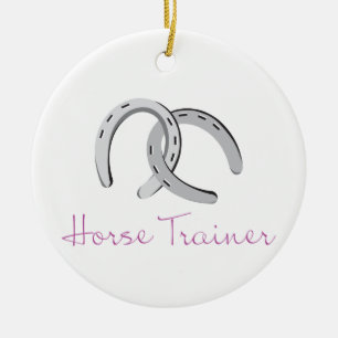 Pferdetrainer Keramik Ornament