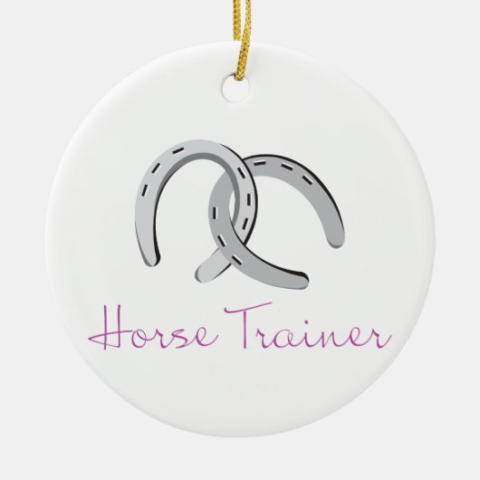 Pferdetrainer Keramik Ornament (Vorne)