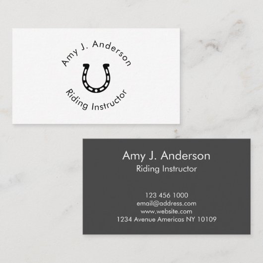 Pferdetrainer | Lehrer |Coach-Visitenkarte Visitenkarte (Vorne/Hinten)