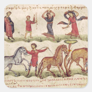 Pferdetrainer Quadratischer Aufkleber