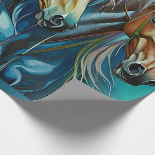 Pferdetrio Geschenkpapier (Ecke)