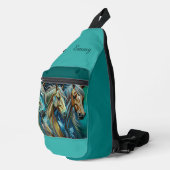Pferdetrio - Pferdefreunde Crossbody Bag (Rechte Ecke)