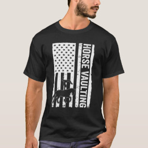 Pferdeturner USA-Flagge Vaulting Pferde T-Shirt
