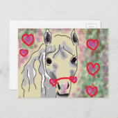 Pferdevalentine Feiertagspostkarte (Vorne/Hinten)