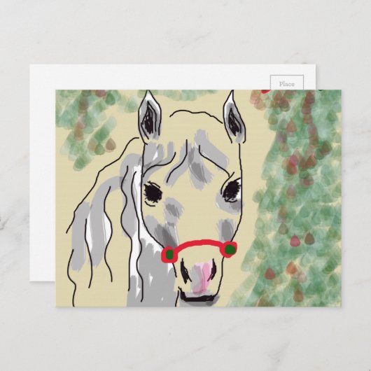 Pferdevalentine Feiertagspostkarte (Vorne/Hinten)