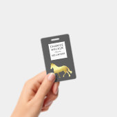 Pferdeveranstaltung Gold-Folie Monogramm Name Ausweis (Handheld)