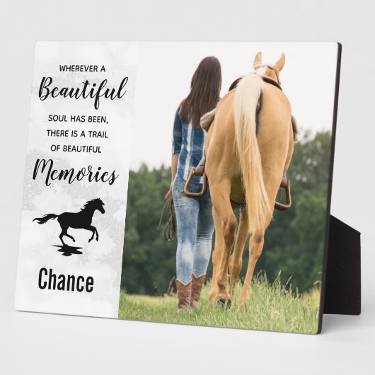 Pferdeverlustgepäck Foto Keepake - Pferdegedanken Fotoplatte (Seite)