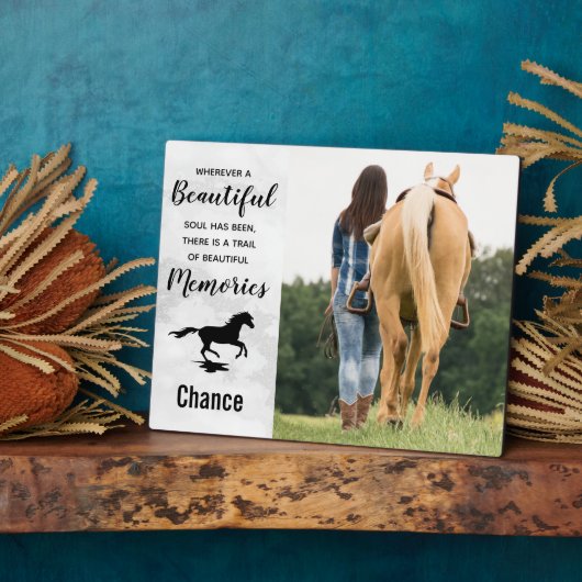 Pferdeverlustgepäck Foto Keepake - Pferdegedanken Fotoplatte (Seite)