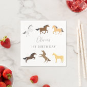 Pferdewächter Reitschiff Elegant 1. Geburtstag Serviette (Beispiel)