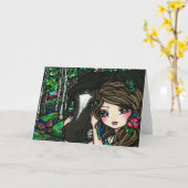 Pferdewald Butterfly Blume Fantasy Fairy Girl Karte (Gelbe Blume)