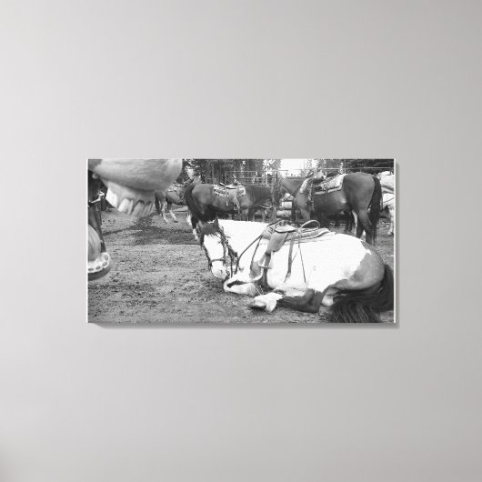 Pferdewall Art Schwarz-Weiß-Foto Leinwanddruck (Vorderseite)