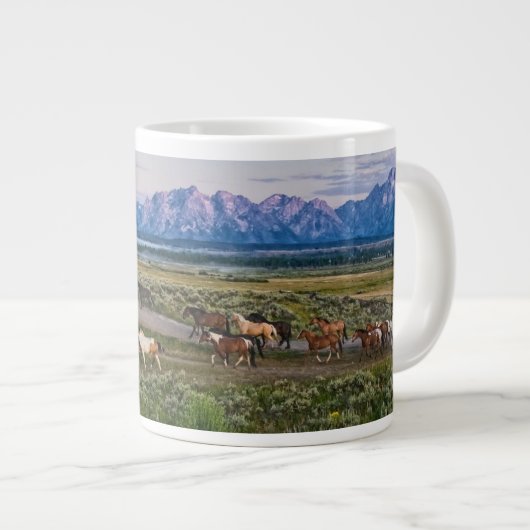 Pferdewanderung Jumbo-Tasse (Vorderseite Rechts)