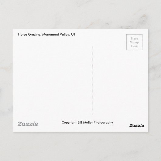 Pferdeweiden, Monument Valley, ABER Postkarte (Rückseite)