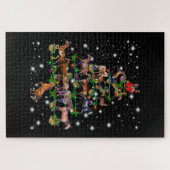 Pferdeweihnachtsbaum mit Blitzlicht Puzzle (Horizontal)