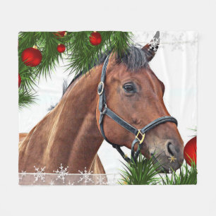 Pferdeweihnachtsfest Pferde Niedliche Pferdepony Fleecedecke