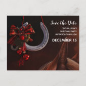 Pferdeweihnachtsfest Save the Date Einladungspostkarte (Vorderseite)