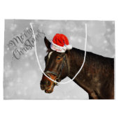 Pferdeweihnachtsgrüße Große Geschenktüte (Rückseite)