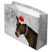 Pferdeweihnachtsgrüße Große Geschenktüte (Rückseite Schrägansicht)