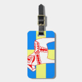 Pferdeweiß Schwedens Dala Gepäckanhänger (Vorderseite vertikal)