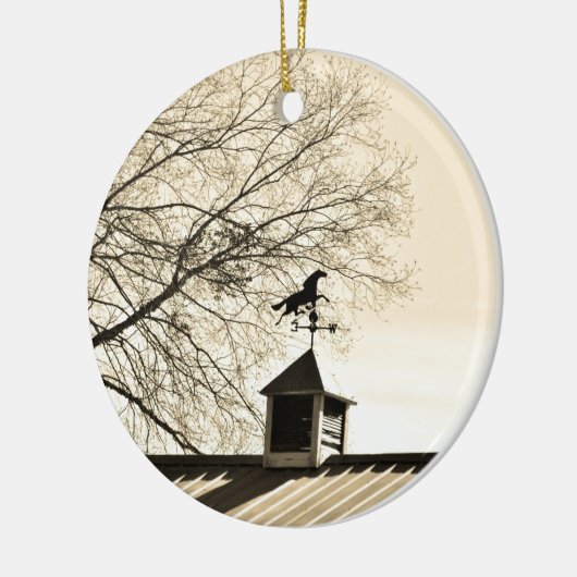 Pferdewetter Keramik Ornament (Links)