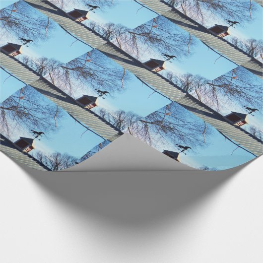 Pferdewetter Vane Blue Sky Geschenkpapier (Ecke)