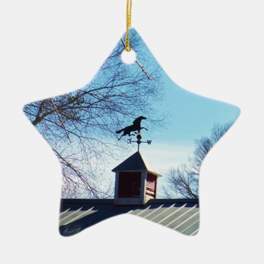 Pferdewetter Vane Blue Sky Keramik Ornament (Vorne)