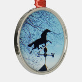 Pferdewetter Vane Blue Sky Silbernes Ornament (Rechts)