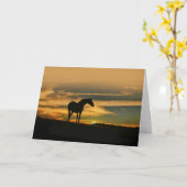 Pferdewolken und Sonnenuntergang Karte (Gelbe Blume)