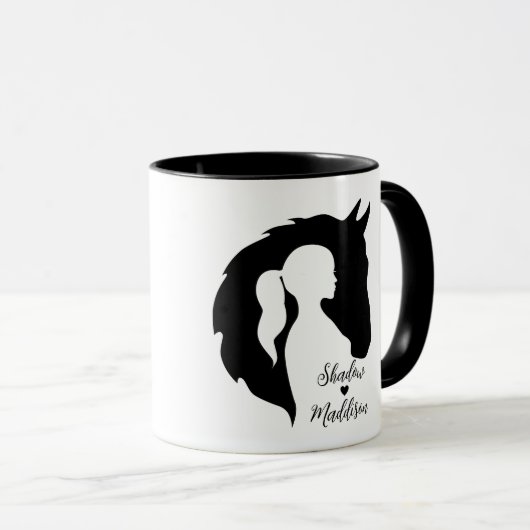 Pferdeziffer, Pferd- und Mädchenliebhaber Tasse (VorderseiteRechts)