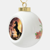 Pferdezucht auf Friesian Stallion Keramik Kugel-Ornament (Rechts)