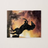 Pferdezucht auf Friesian Stallion Puzzle (Horizontal)