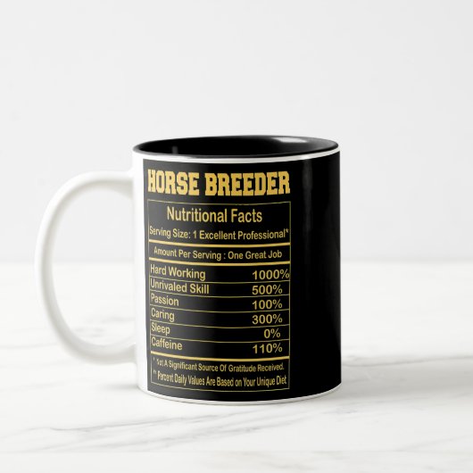 Pferdezüchter Funny Horse Ernährung Motiva Zweifarbige Tasse (Links)