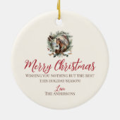 Pferdezuchttier Weihnachtspinecone Keramik Ornament (Hinten)