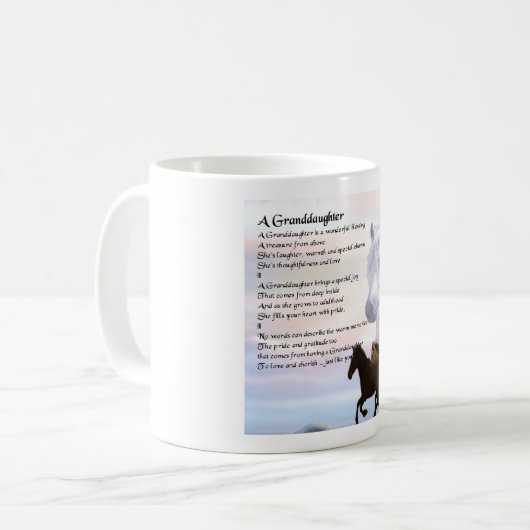 PferdGrandaughter Gedicht Kaffeetasse (Vorderseite Links)