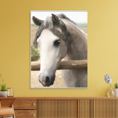 Pferdportrait Art Wrapped Canvas 24" x 18", 1,5" Leinwanddruck (Insitu (Wohnzimmer))