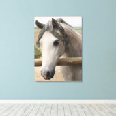 Pferdportrait Art Wrapped Canvas 24" x 18", 1,5" Leinwanddruck (Insitu (Holzboden))