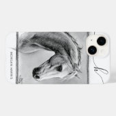 Pferdportrait Pferdekohle, Zeichnend Monogramm Case-Mate iPhone Hülle (Rückseite (Horizontal))