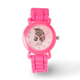 Pferdportrait Pony Girls beobachten Kinder beobach Armbanduhr
