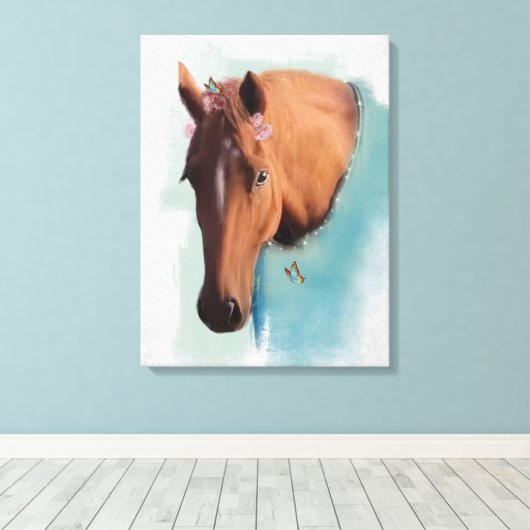 Pferdportrait - überzogene Leinwand (Insitu (Holzboden))