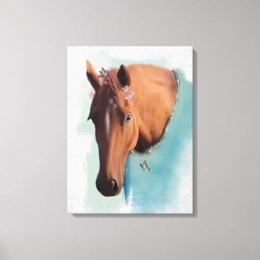 Pferdportrait - überzogene Leinwand (Vorderseite)