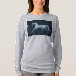 PferdShilhouette Grau weg vom Schulter-Sweatshirt T-Shirt