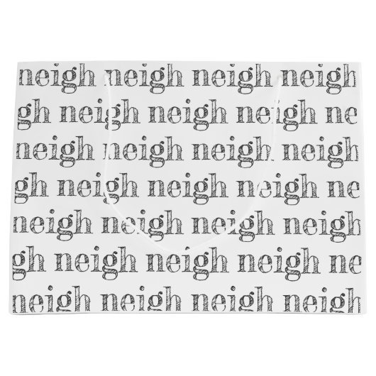 Pferdtypografie neigt Muster Liebhaber Stallpony Große Geschenktüte (Vorderseite)