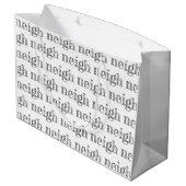 Pferdtypografie neigt Muster Liebhaber Stallpony Große Geschenktüte (Rückseite Schrägansicht)