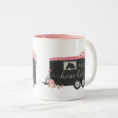 Pferhaare sind unwichtig - lustiges Zitat von Reit Zweifarbige Tasse (VorderseiteRechts)