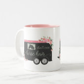 Pferhaare sind unwichtig - lustiges Zitat von Reit Zweifarbige Tasse (Vorderseite Links)