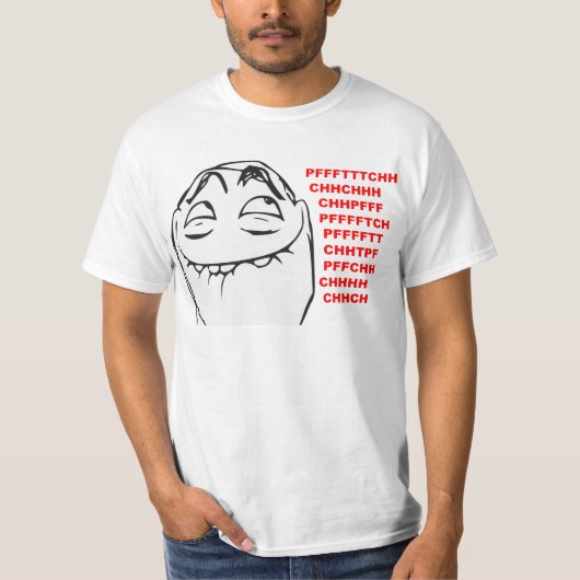 PFFTCH lachendes Raserei-Gesichts-Comic Meme T-Shirt (Vorderseite)