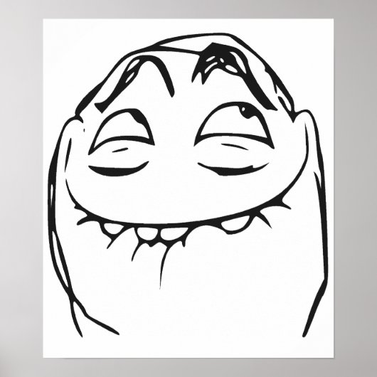 PFFTCH Laughing Rage Face Comic Meme Poster (Vorne)
